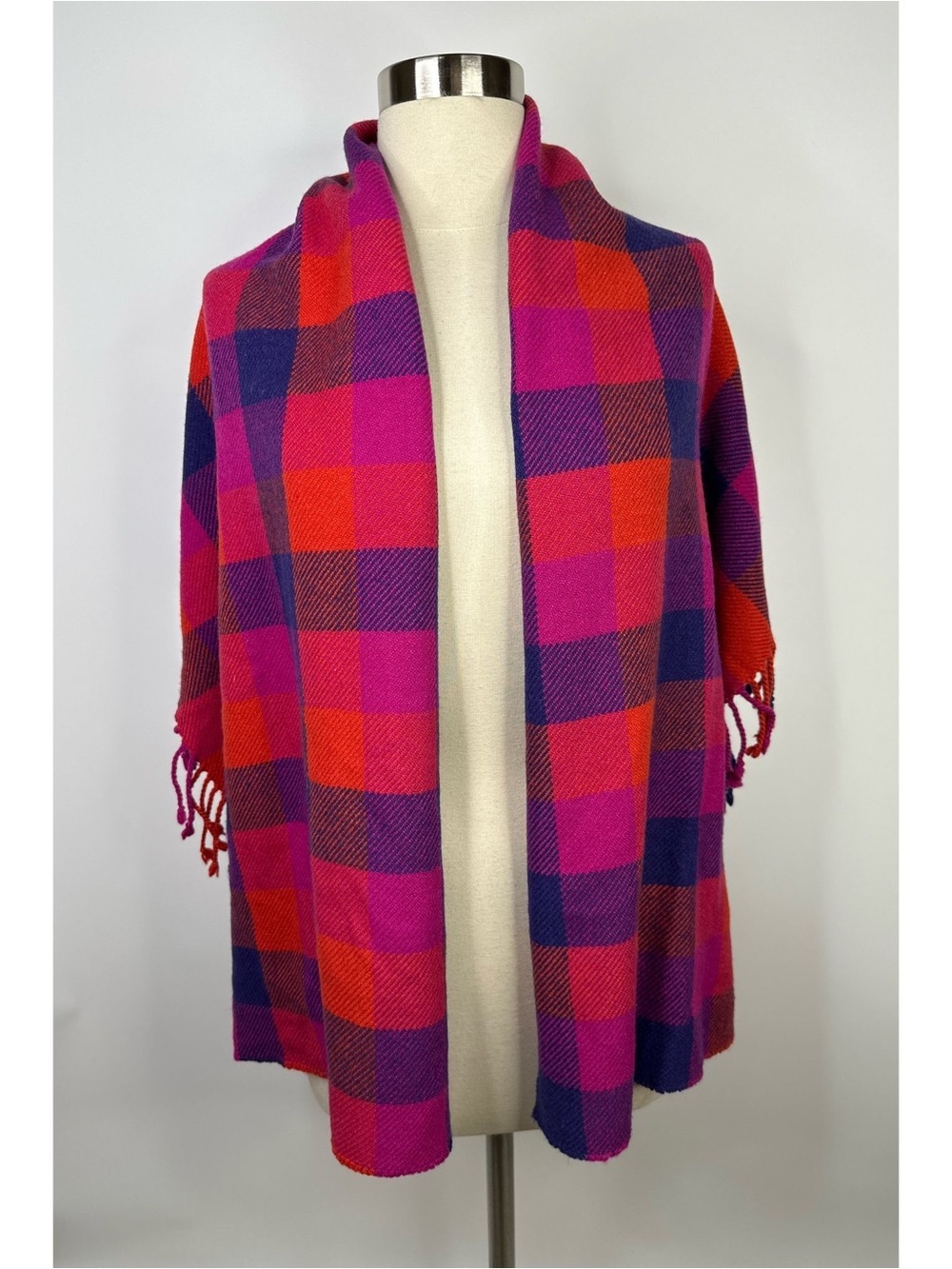 Coach Plaid Fringed Scarf/Wrap